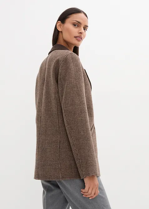 Vändbar ullkavaj med glencheckrutor, bonprix