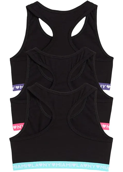 BH-topp med ekologisk bomull (3-pack), bonprix