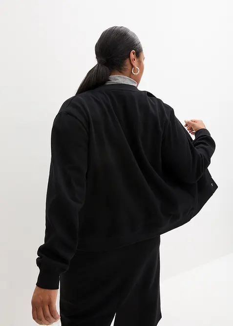 Sweatshirtjacka med knappslå, bonprix