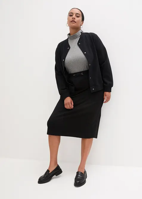 Sweatshirtjacka med knappslå, bonprix