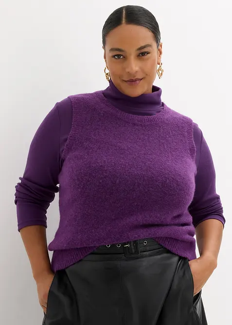 Slipover i ylleblandning med alpackaull, bonprix