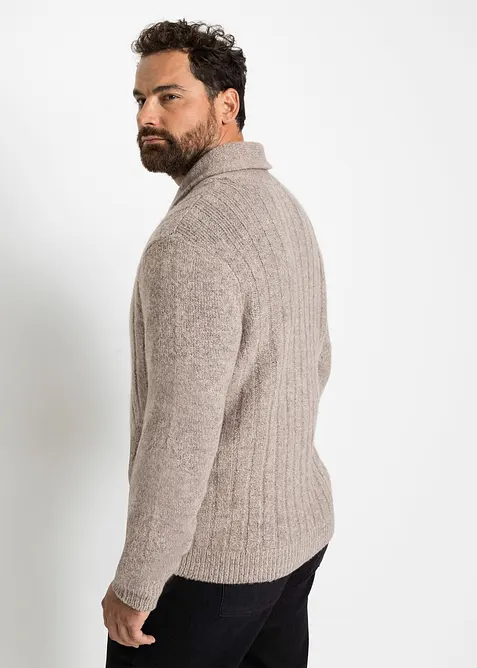 Cardigan med ribbstickat m&ouml;nster, bonprix
