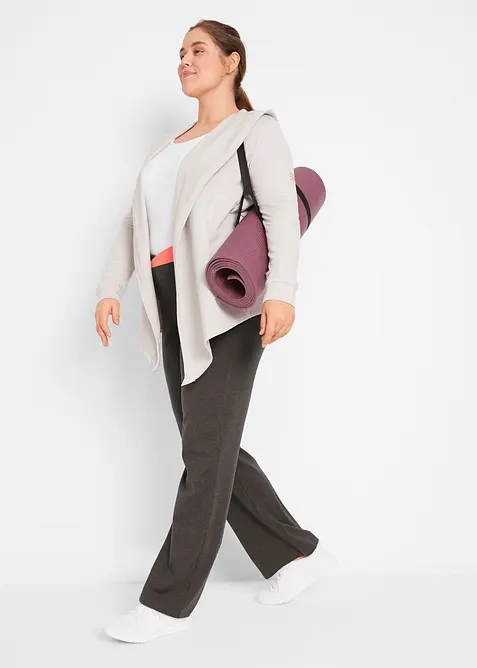 Stretchig sportbyxa i bomull med bootcut (2-pack), bonprix