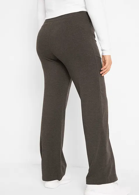 Stretchig sportbyxa i bomull med bootcut (2-pack), bonprix