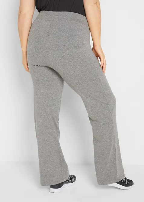 Stretchig sportbyxa i bomull med bootcut (2-pack), bonprix