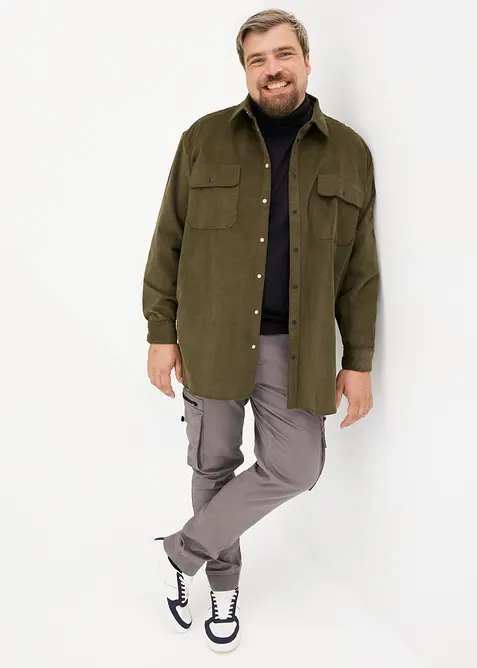 Stretchig dra på-byxa med cargofickor, normal passform, bonprix