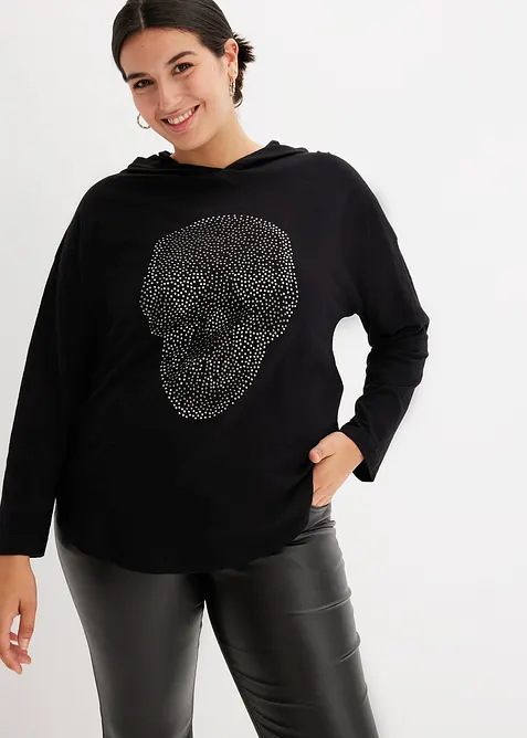 L&aring;ng oversize-tr&ouml;ja med huva, bonprix