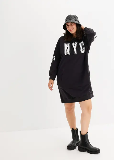 Sweatklänning av ekologisk bomull, bonprix