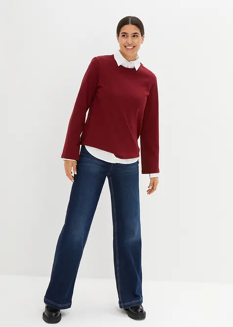 Långärmad T-shirt i tung bomull, Essentials, bonprix