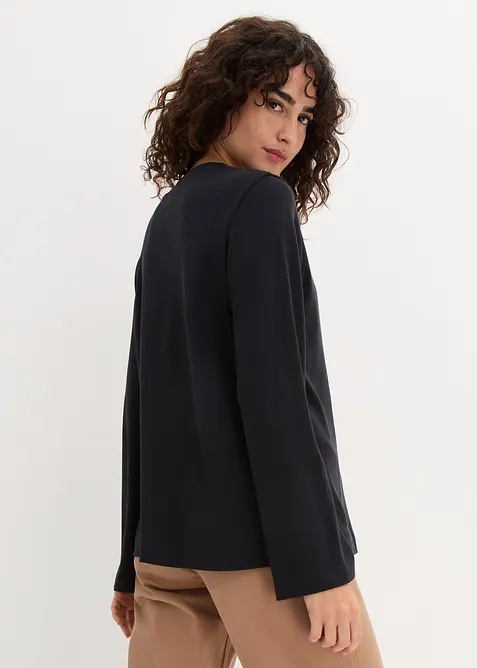 L&aring;ng&auml;rmad T-shirt i tung bomull, Essentials, bonprix