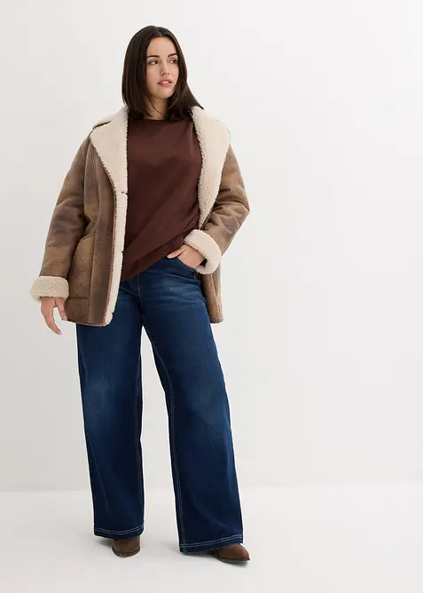 Oversizesweatshirt i tjockt material av ekologisk bomull, bonprix