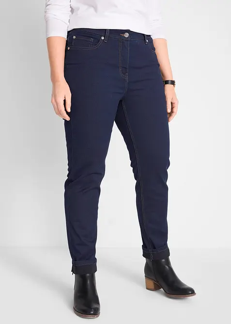 Slim Fit Jeans Mid Waist, med bekv&auml;m midja, bonprix