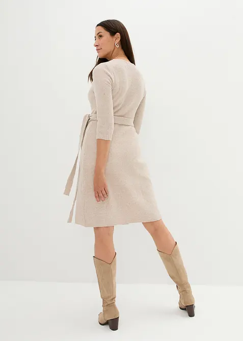 Extra mjuk stickad mamma-/amningsklänning med 3/4-ärm, bonprix