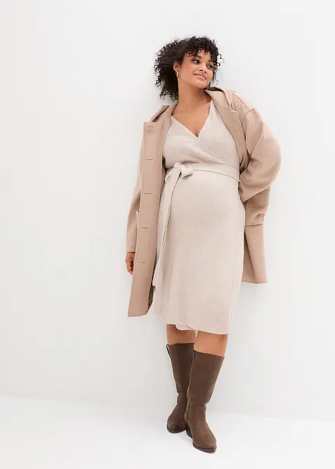 Extra mjuk stickad mamma-/amningskl&auml;nning med 3/4-&auml;rm, bonprix