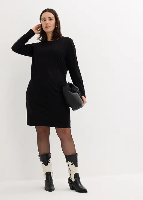 Jerseykl&auml;nning av bomull med stretch (2-pack), bonprix