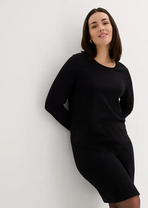 Jerseykl&auml;nning av bomull med stretch (2-pack), bonprix