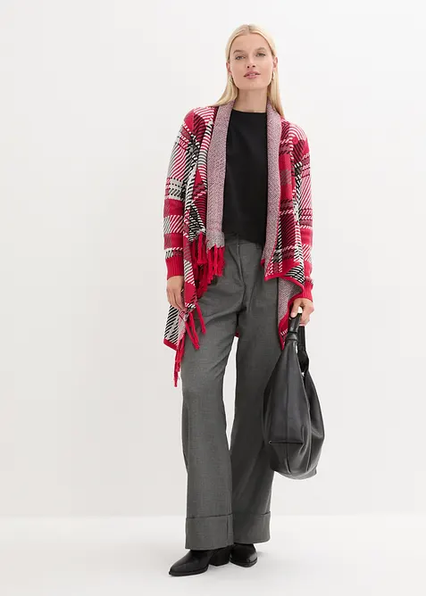 Lång cardigan med fransar, bonprix