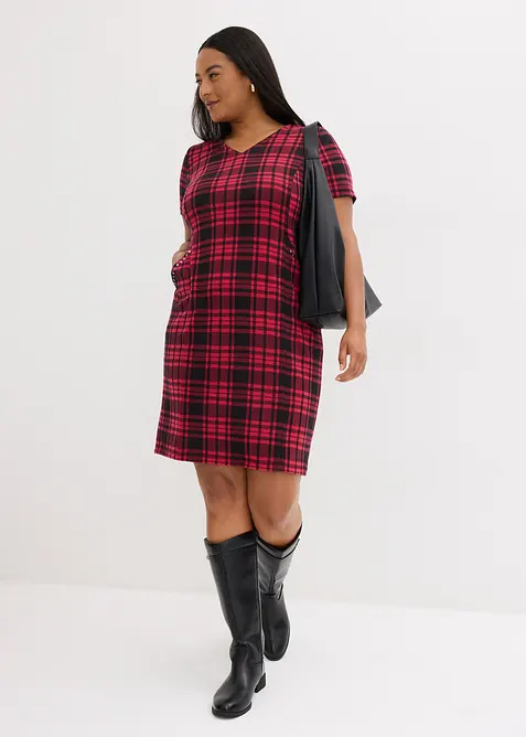 Jacquardklänning med nitar, bonprix