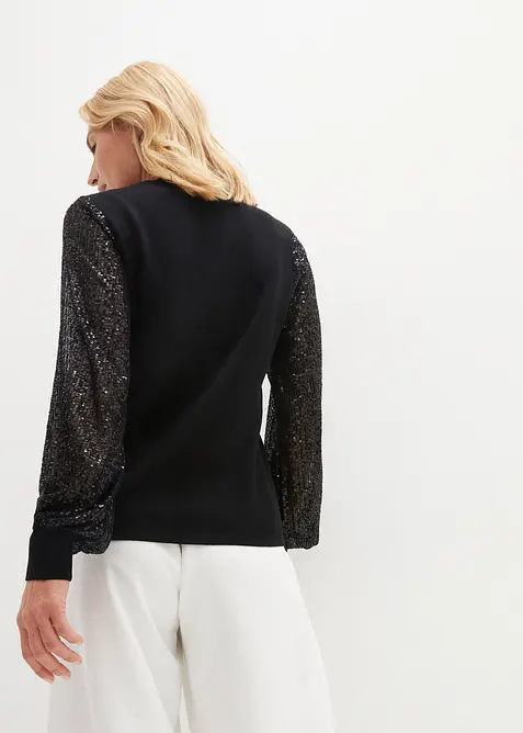 Finstickad tröja i följsam viskosmix, bonprix