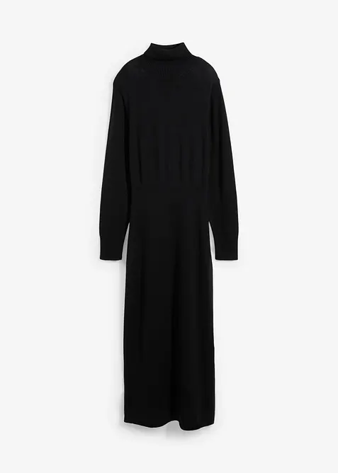 Stickad klänning i merinoull, bonprix