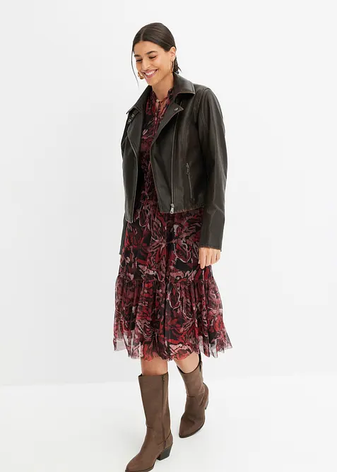 Mellanlång meshklänning, bonprix