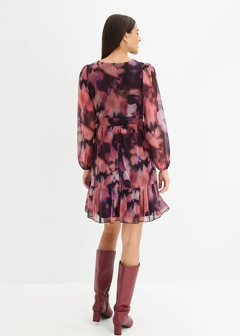 Mönstrad meshklänning, bonprix