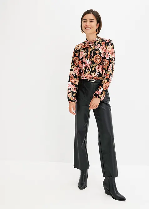 M&ouml;nstrad knytblus, bonprix