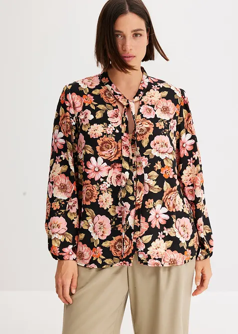 M&ouml;nstrad knytblus, bonprix