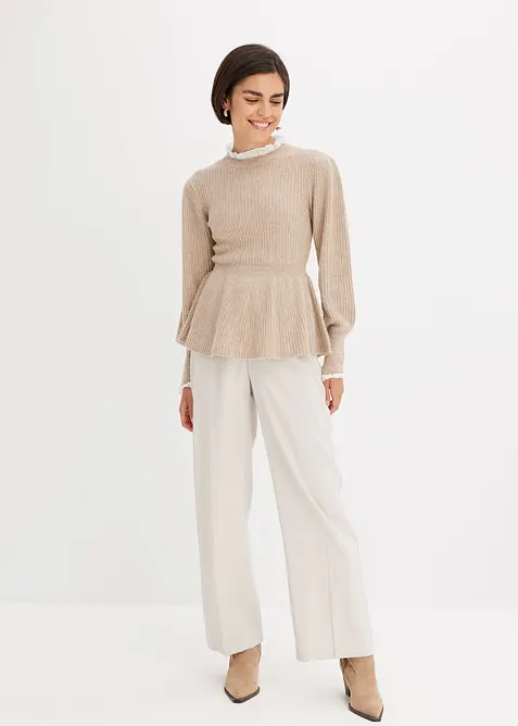 Feminin tröja med blusinfällning, bonprix