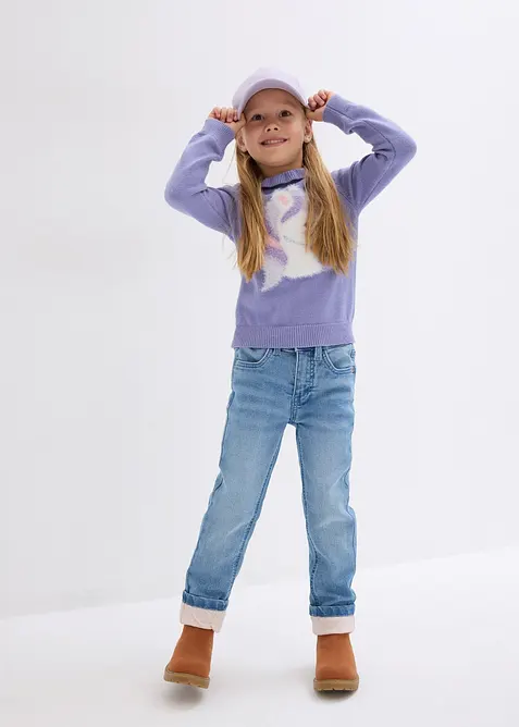 Termojeans med jerseyfoder, Slim Fit, bonprix