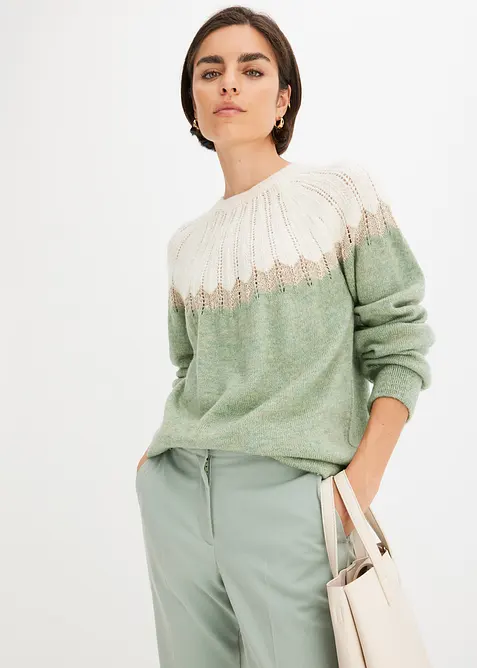 Tröja med hålmönster, bonprix