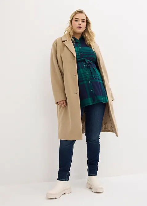 L&aring;ng mamma-/amningsblus i mjuk bomullsflanell, bonprix