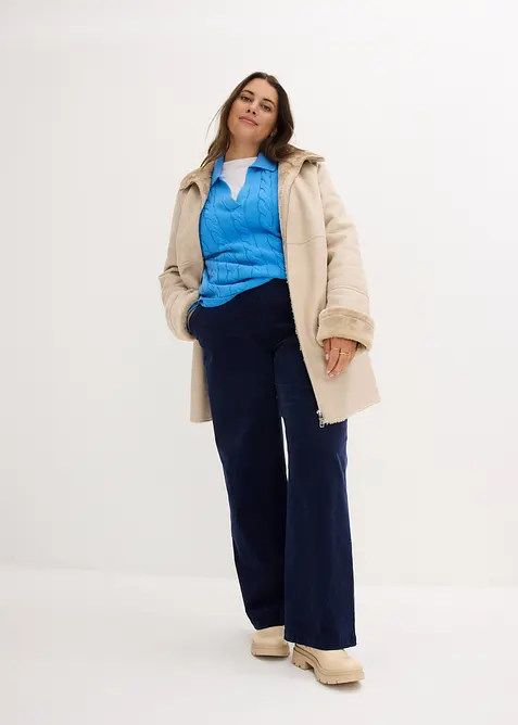 Oversizetröja i mjuk bomull och kashmir, bonprix