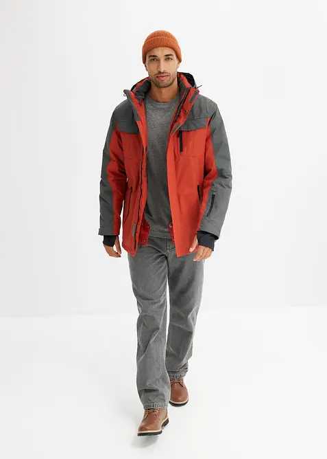 Vattentät funktionsjacka med avtagbar huva, bonprix