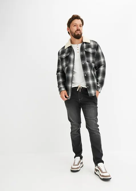 Mjuka dra på-jeans, Regular Fit, Tapered, bonprix