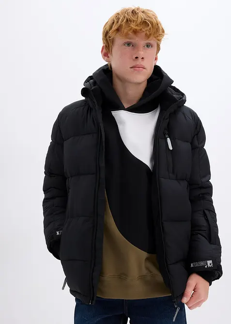 Vinterjacka med värmande foder och huva, bonprix