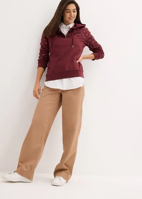 Luvtr&ouml;ja med dragkedja i ren bomull, bonprix