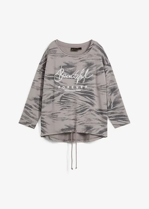 Långärmad topp av bomullsmix, bonprix