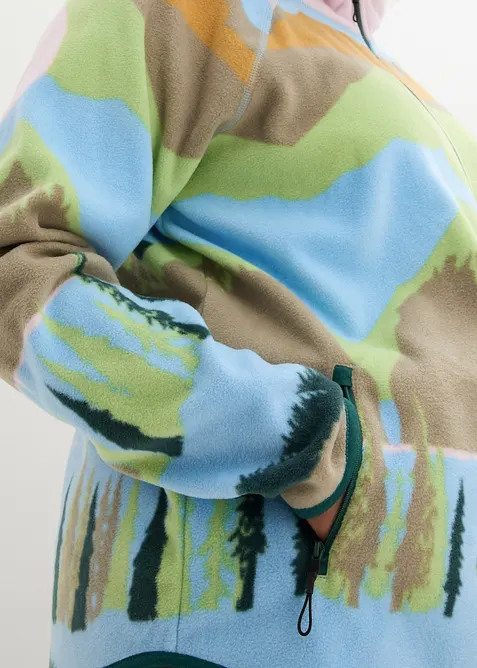 Fleecejacka med fickor med dragkedja, bonprix