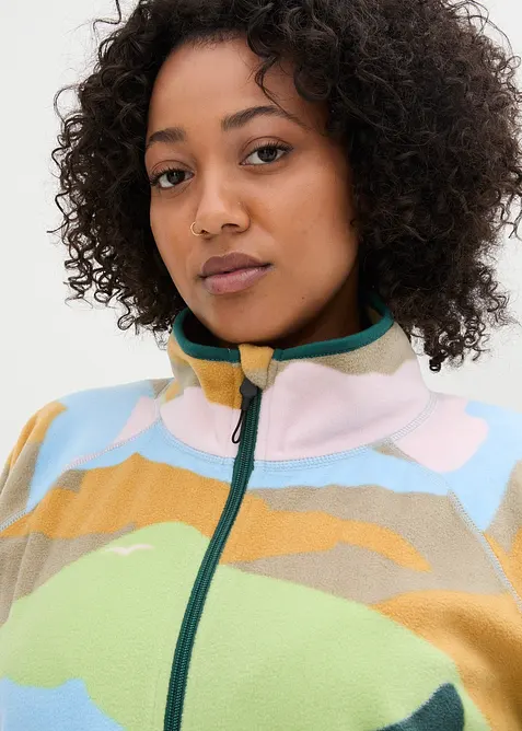 Fleecejacka med fickor med dragkedja, bonprix