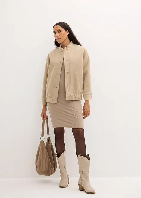 Jerseyklänning i viskos (2-pack), bonprix