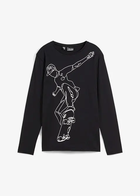 Långärmad topp i ren ekologisk bomull, bonprix