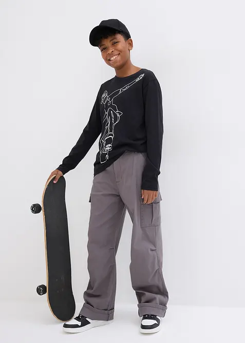 Långärmad topp i ren ekologisk bomull, bonprix