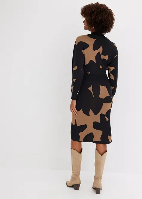 Mellanlång stickad klänning, bonprix