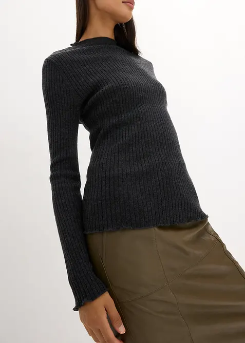 Tr&ouml;ja i uts&ouml;kt merinoull, bonprix