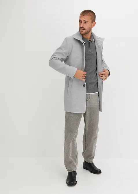 Tröja med tenniskrage och återvunnen bomull, bonprix