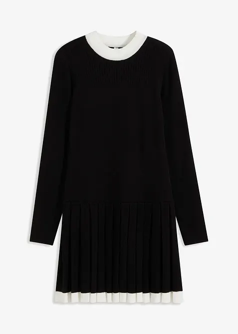 Stickad klänning i viskosmix, bonprix