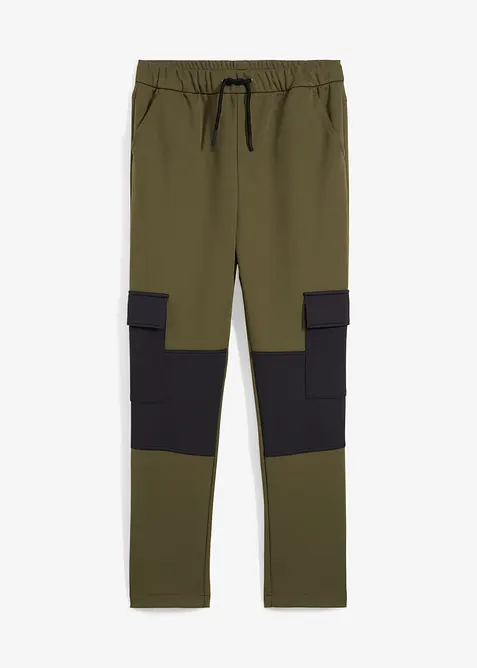 Softshellbyxa med cargofickor och reglerbar vidd, bonprix