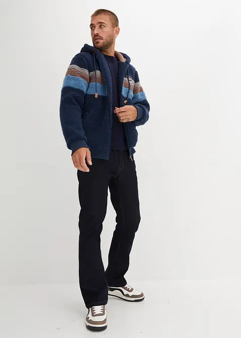 Teddyfleecejacka med huva, bonprix