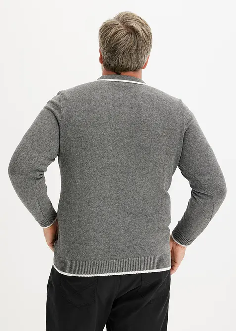 Tröja med tenniskrage och återvunnen bomull, bonprix